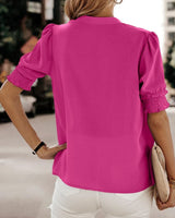 Mia - V-Neck Short Sleeve Blouse