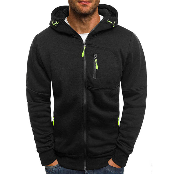 George - Men's Zip-Up Hoodie with Fleece Lining