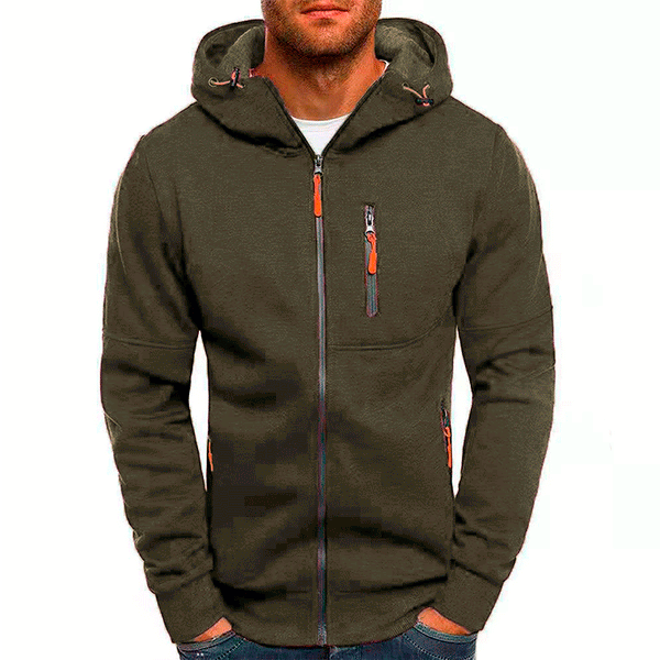 George - Men's Zip-Up Hoodie with Fleece Lining